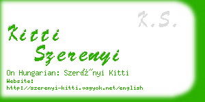 kitti szerenyi business card